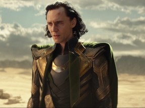 Tom Hiddleston in a scene from Loki.