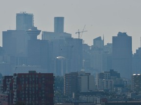 A view of the city after the scorching weather triggered an Air Quality Advisory in Vancouver, British Columbia, Canada June 28, 2021.