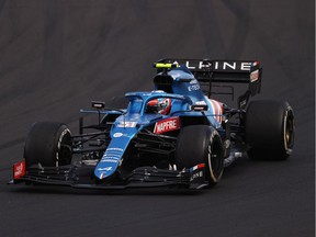 Esteban Ocon of France driving the (31) Alpine A521 Renault during the F1 Grand Prix of Hungary at Hungaroring on August 01, 2021 in Budapest, Hungary.