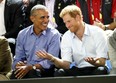 Former U.S. President Barack Obama and Prince Harry on day 7 of the Invictus Games 2017 on September 29, 2017 in Toronto, Canada.