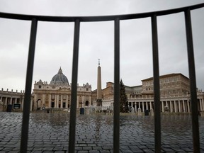 General view of deserted St.Peter's square on New Year's Day amid the coronavirus disease (COVID-19) outbreak, at the Vatican, January 1, 2021.