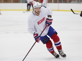 Canadiens winger Josh Anderson at the BioSteel hockey camp in Montreal on Sept. 1, 2021.