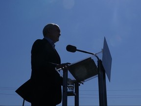 Conservative leader Erin O’Toole speaks during a campaign stop in Carp, Ontario on Monday, September 13, 2021. THE CANADIAN PRESS/Adrian Wyld