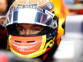 Alexander Albon prepares to drive in the garage before the F1 Grand Prix of Italy at Autodromo di Monza on September 8, 2019 in Monza, Italy.
