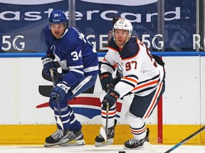 With the NHL headed back to normalcy this season, fans now have to settle for only two head-to-battles between Auston Matthews (left) and Connor McDavid.