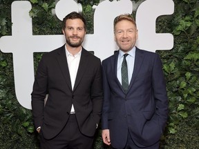Jamie Dornan and Kenneth Branagh attend the "Belfast" Premiere during the 2021 Toronto International Film Festival at Roy Thomson Hall on Sept. 12, 2021 in Toronto.