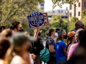 Abortion rights activists rally at the Texas State Capitol on September 11, 2021 in Austin, Texas.