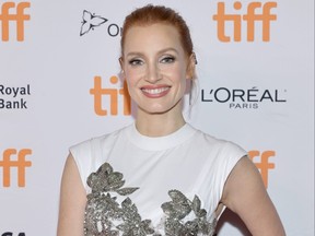 Jessica Chastain attends "The Eyes Of Tammy Faye" Premiere during the 2021 Toronto International Film Festival at Princess of Wales Theatre on Sept. 12, 2021 in Toronto.
