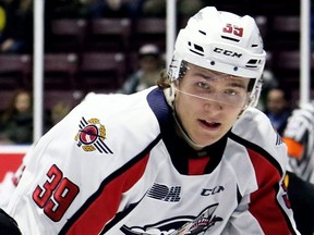 Curtis Douglas played for the OHL's Windsor Spitfires. He is at the Maple Leafs' development camp.