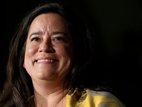Former justice minister Jody Wilson-Raybould addresses supporters at a rally in Vancouver, Canada, on September 18, 2019.