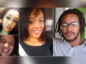 Jasmine Christine Sturm, top left; her brother Matthew Isiah Pettus, lower left; her lifelong friend Nitosha Lee Flug-Presley, centre; and her boyfriend, Loyace Foreman III, right. (Courtesy photos)