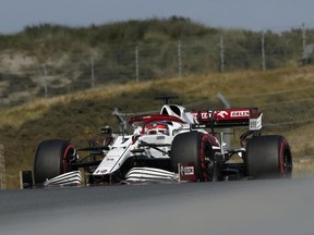 Alfa Romeo's Kimi Raikkonen in action during practice