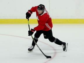 Ottawa Senator Rookie Ridly Greig during Senators development and rookie camp on Saturday.