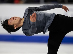 Nathan Chen of the United States skates his short program in the men's competition at Skate Canada International in Vancouver.