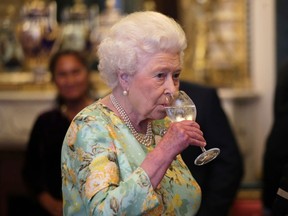 Queen Elizabeth attends a reception for winners of The Queen's Awards for Enterprise, at Buckingham Palace on July 11, 2017 in London.