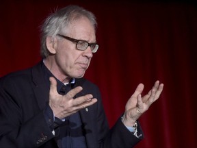 Swedish artist Lars Vilks, known for his drawing of Prophet Muhammad, takes part in a freedom of speech discussion in Helsinki, April 14, 2015.
