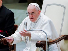 Pope Francis holds the weekly general audience at the Paul VI Audience Hall at the Vatican, Aug. 4, 2021.