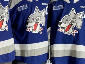 Sudbury Wolves jerseys.