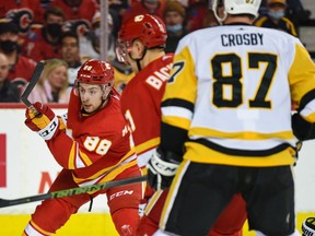 Calgary Flames sniper Andrew Mangiapane has been particularly dangerous on the road this season.