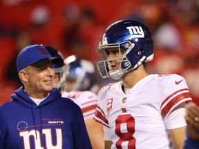 The Giants fired offensive coordinator Jason Garrett (left) on Tuesday.