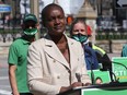 Green Party Leader Annamie Paul hosts a press conference in Ottawa, Sept. 10, 2021.