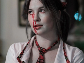 Ireland Baldwin’s bloody Halloween costume drew ire on social media with many calling the outfit “tone deaf.”