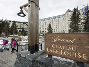 The Fairmont Chateau Lake Louise stands at Lake Louise, Alta., about 180 kilometres west of Calgary, Alta., on Thursday, Oct. 13, 2016.