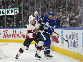 Chris Tierney and Alexander Kerfoot should be battling it out again at Scotiabank Arena on Saturday night as the Senators and Maple Leafs end long layoffs, though with a lot fewer fans behind them.