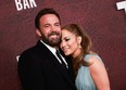 Ben Affleck and Jennifer Lopez attend the premiere for the film "The Tender Bar" at The TLC Chinese Theater in Los Angeles on Dec. 12, 2021.