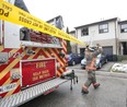 Toronto Fire Service responded to a three-alarm blaze at a townhouse complex located at 225 Scarborough Golf Club Rd. Where an 81-year-old man perished. Five firefighters escaped serious or fatal injury when the floor in the living room gave way and they plunged into the basement. on Saturday December 25, 2021.