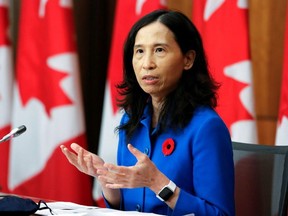 Canada's Chief Public Health Officer Dr. Theresa Tam speaks at a news conference held to discuss the country's coronavirus disease (COVID-19) response in Ottawa, Ontario, Canada November 6, 2020.