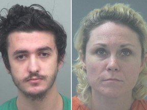 Gesart Hoxha, left, and Adrienne Klein are accused of arranging for a 12-year-old girl to be flown from Texas to Florida for sex.