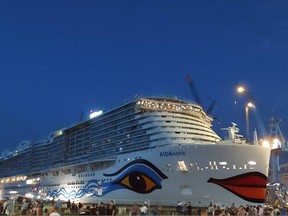 The cruise ship AIDAnova is pictured in a Wikipedia photo.