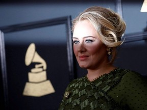 Singer Adele arrives at the 59th Annual Grammy Awards in Los Angeles, Feb. 12, 2017.