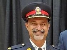 Supt. Riyaz Hussein, the senior officer in charge of Toronto Police Service’s Disciplinary Hearings Office, faces impaired driving charges after a car crash on Hwy. 401 in Pickering on Thursday, Jan. 13, 2022.