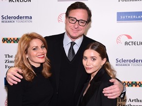 Candace Cameron Bure, Bob Saget and Ashley Olsen attend Cool Comedy - Hot Cuisine, A Benefit For The Scleroderma Research Foundation at Carolines On Broadway on Dec. 8, 2015 in New York City.