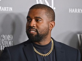 In this file photo taken Nov. 6, 2019, rapper Kanye West attends the WSJ Magazine 2019 Innovator Awards at MOMA in New York City.