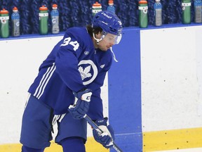Toronto Maple Leafs Auston Matthews at practice December 26, 2021.