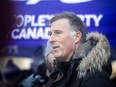 Maxime Bernier, leader of the Peoples Party of Canada, greet protesters at his pancake breakfast that was held by the Terry Fox Statue, at the "Freedom Convoy," Sunday, February 13, 2022, day 17 of the protest. ASHLEY FRASER, POSTMEDIA