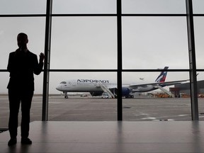 A view shows the first Airbus A350-900 aircraft of Russia's flagship airline Aeroflot during a media presentation at Sheremetyevo International Airport outside Moscow, Russia March 4, 2020.