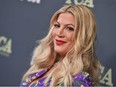 Actress Tori Spelling arrives at the FOX Winter TCA All-Star Party 2019 at The Fig House in Los Angeles, on February 6, 2019.