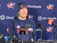 Patrik Laine meets the media in Winnipeg on Friday, March 25, 2022 for the first time since his trade to the Columbus Blue Jackets. Paul Friesen/Winnipeg Sun