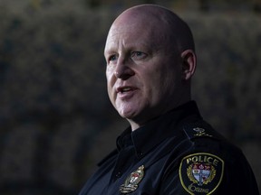 Ottawa police interim chief Steve Bell spoke to media about policing efforts to end the unlawful 'Freedom Convoy' demonstration. Thursday, Feb. 17, 2022 .