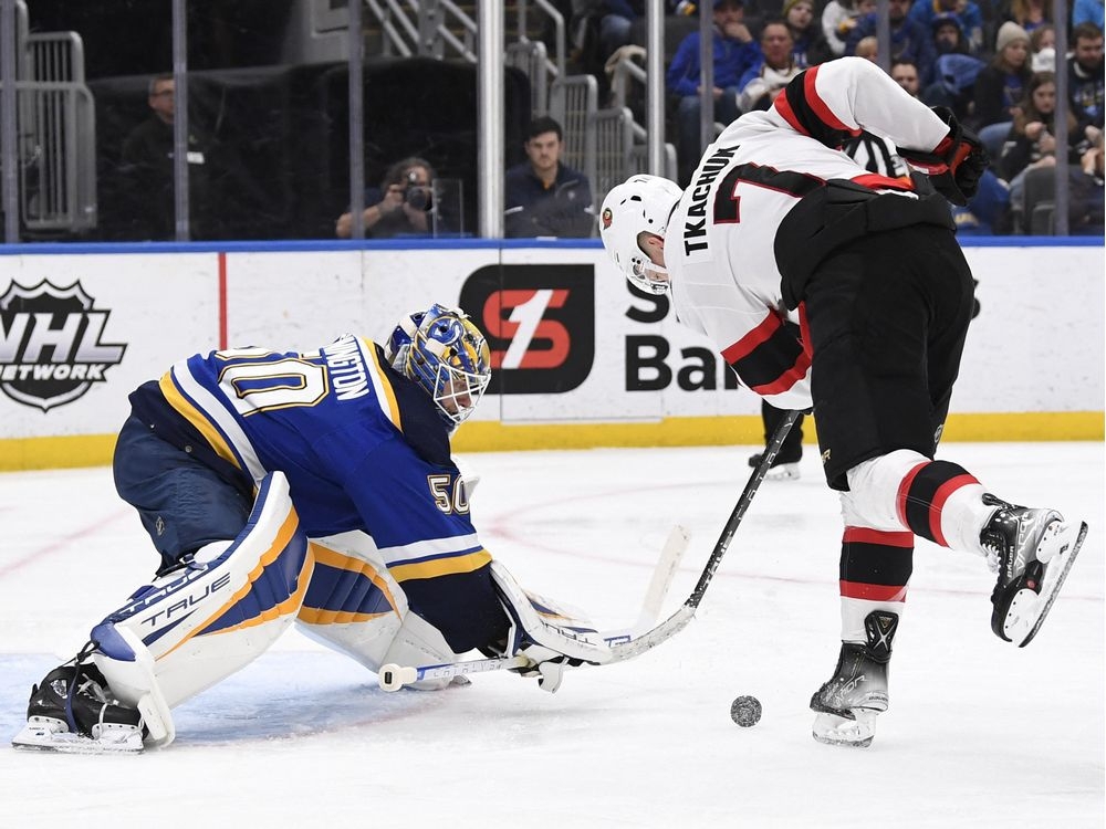 GARRIOCH: Tkachuk scores in hometown as Senators end skid with win over Blues