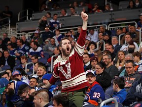 Don’t tell this Canucks fan his team isn’t up to the challenge of its long-shot bid to make the playoffs, even if the fans around him in ‘enemy territory’ in Elmont, N.Y., at an early March Canucks-Islanders game would rather he keep his feelings to himself.