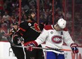 Ottawa Senators centre Mark Kastelic celebrates his goal against the Montreal Canadiens.