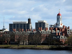 A general view of Harvard University campus is seen on April 22, 2020 in Cambridge, Massachusetts. (Photo by Maddie Meyer/Getty Images)
