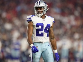 Cornerback Kelvin Joseph of the Dallas Cowboys lines up against the Arizona Cardinals during the first half of the NFL preseason game at State Farm Stadium on August 13, 2021 in Glendale, Ariz.