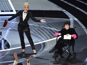Lady Gaga and Liza Minnelli speak onstage during the 94th Annual Academy Awards at Dolby Theatre on March 27, 2022 in Hollywood, Calif.