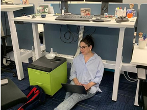 A woman has gone viral after posting on Linkedin about how she hides under her desk when overstimulated. Minnie Katzen Mayer, 36, who is from Israel, but lives in Boston, posted a picture of herself on Linkedin sitting under her desk working on her computer.